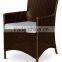 Garden furniture Stainless steel frame table with granite top ,Aluminum frame with PE wicker armrest chair