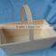 Natural unfinished wooden kitchen vegetable storage baskets with handle
