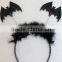 Fashion halloween party bat hairband bat headband with feather