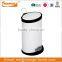 Round powder coating waste step bin with soft close lid