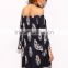 new printing design off shoulder summer dress wholesale dress material in surat