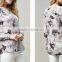 Fashion V-neck chiffon blouse woman printed chiffon tops