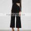 Wholesale Women Apparel Latest Modern Cropped Guipure Black Crepe Lace Jumpsuit(DQE0139J)
