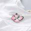 2017 The latest design kids girls applique butterfly white cotton blouse