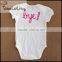 brand new tinaluling plain white rompers Hi letter printed baby bodysuits for 0-24M OEM