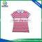 Eco-friendly Short Sleeve Cotton fabric Stripe Ladies Golf Shirts 2016