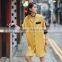 2017 Fashion Womens Comfortable Daily Hot Ladies middle sleeve deep V Elegant Women yellow fashion long shirt