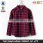 Latest boys flannel shirt for boy warm black red checks mens dress shirts