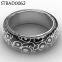 Black Enamel Silver Plated Stainless Steel Bangle For Gift