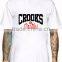 T Shirt Men Crooks & Castle Letter Short Sleeve Tops White Color Casual Cotton Summer Style Harajuku Funny Tee S-XXL