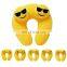 Personalized cheap stuffed plush u shape neck pillow case fashion custom funny emoji memory foam neck pillow