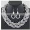 European fashion fancy Metal concise temperament of twist chain necklace earrings jewelry set