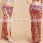 Tribal egyptian leopard ice silk sexy belly dance long skirt Q-6035#