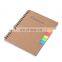 cheap promotion recycled carton paper cover Notepad with pens and self-adhensive papers