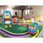 Zhongshan amusement theme park outdoor equipment 4 Seat Cute Spirit, mini tarin for kids Rail train, electric train