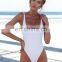 hot sale Solid color backless women's swimwear one piece bikini