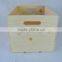 Custom natural color pine wooden storage crates with handle