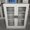 Half height swing open glass door storage file cabinet Powder coating surface