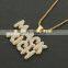 HipHop Jewelry Necklace Gold/Silver Color Iced Out Micro Pave CZ Stone @ $ Letter Pendant Necklaces With 60cm Rope Chain
