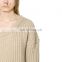 women wide neck heavy knit woolen sweater tattered sweater