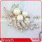 Fancy Designer Metal Brooch With Rhinestone Decoration