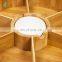 Organic Bamboo Serving Platter Set with Ceramic Dip Bowl and Snacks Divided Serving Tray for Living Room