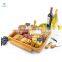 Multi-functional Bamboo Wood Charcuterie Platter with Slide-Out Cutlery Drawer, Serving Tray for Food Cheese Board and Knife Set