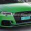 Prefect auto parts for Audi A3 2017-2019 upgrade to Rs3 Model with front bumper assembly