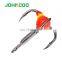 JOHNCOO 5 штук рыболовных крючков для зимнего ледяного рыбалки 6# 8# 10# из высокоуглеродистой стали. Тройные крючки для зимней ледяной рыбалки