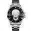 Classic skull pattern men wristwatch Skmei 9195 top quality support logo customized stainless steel quartz watch
