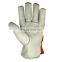 Cowhide Gardening Yellow Safety Heat Resistant Mechanict Driving Welding Leather Working Gloves