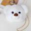 014Cute Bear Head Bag Plush Soft Chain Bag Girl Zero Wallet Imitation Rabbit Hair Cute Animal Bag
