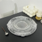 Clear Dinner Charger Plates With Silver Florentine Style Embossed Rim Round Decorative Serving Trays