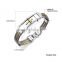 Wholesale Titanium steel man Bangles Three rows between steel wire armoured gold bracelet with cross