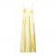 2025 Spring/Summer New Solid Color Back Hollow Satin Strap Dress