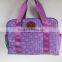 2016 new korean style checked fabric purple handbag bag for women daily shopping