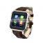 Android watch phone, OEM Android 4.4 genuine leather smart Watch, with 3G/sim card/ WIFI/GPS /GSM/WCDMA/,Android watch phone