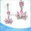 BR01784 China supplier hot jewelry dangle dragonfly zircon initial belly button rings