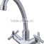 kx82402 chrome finishing kitchen faucet with gooseneck long neck double handles deck mounted