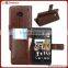 book style wallet leather flip back cover for HTC M7