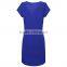 China design north Ameirical summer noble simple V-neck sexy blue color short Sleeve National long lady party dress