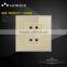 1 gang 2 pin socket with 1 gang multi-function socket champagne aluminum panel