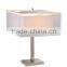 Brifeness household contemporary desk lamp with fabric shade and metal base desk lamps