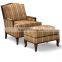 hotel room chair, leather lounge chair and ottoman HDL1654