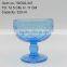 press glass Wine goblet,Hiball,DOF, sundae cup in Seablue color with Knit embossed patern