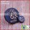 New custom abaya blue painting metal buttons with letter