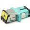 SC multimode fiber optic adapter with flange with metal shutter
