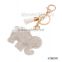 2016 IN STOCK White beaded crystal dog Keychain for bags