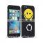 With 360 Degree Rotating Ring Kickstand and Tempered Glass Screen Protector Full Body Cover Case for iPhone 5S SE 6 6S