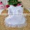 banquet white lace girl eveningdress with pearl bow cat dog pet wear pet apparel